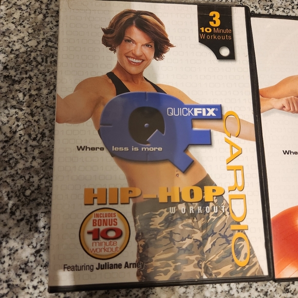 Two DVDs of Quick Fix Workouts Hip-Hop Cardio & Ball Workout Stability - Picture 2 of 9
